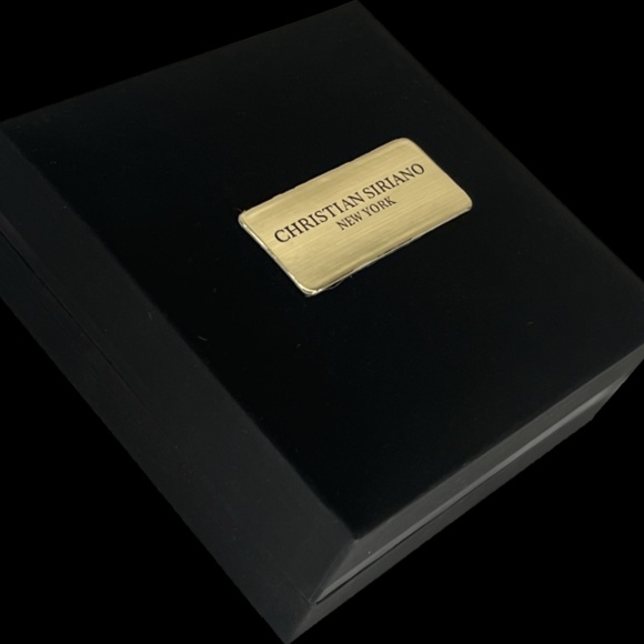 New in Box Christian Soriano necklace silver plate cue box zirconia - Picture 2 of 3